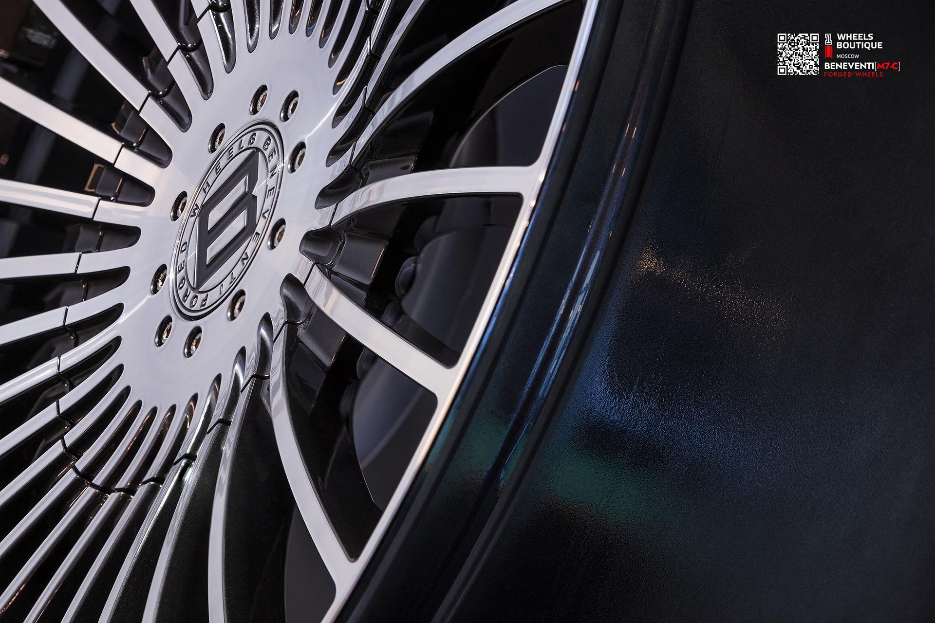 Кованый моноблок Beneventi M7-C в отделке Карбон графит с алмазной проточкой для Porsche Panamera